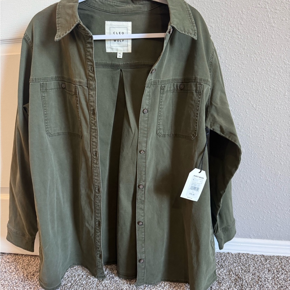 Cleo Women's Green Button Down Shirt